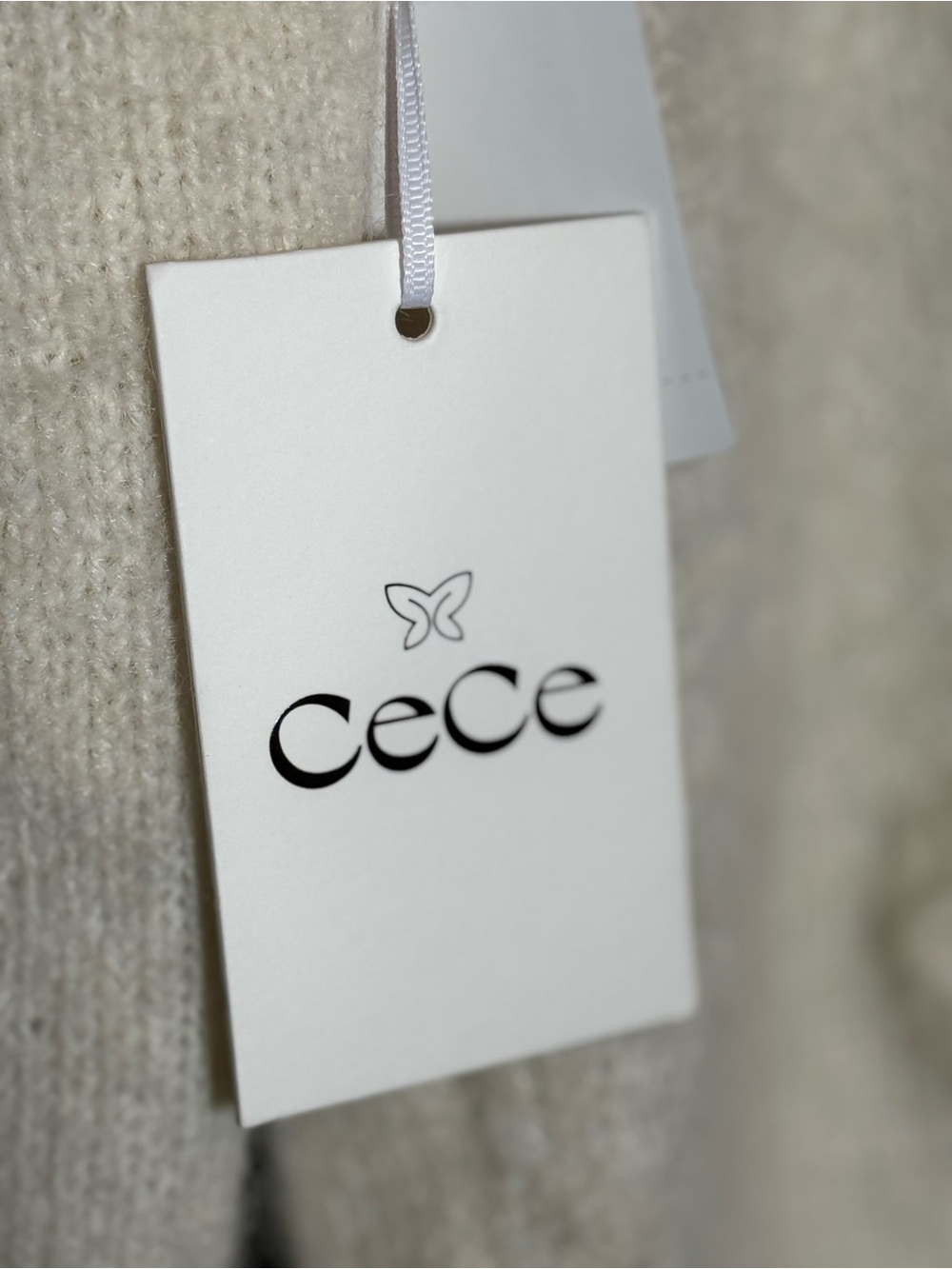 CeCe Cream Textured Pom Crewneck Sweater - Picture 4 of 5